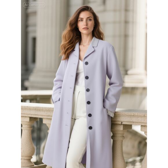 Marni Lilac Wool Cashmere Belted Coat – Made in Italy Size 40 NWT